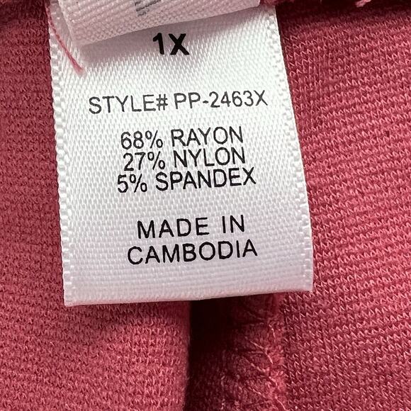 Zenana Outfitters‎ Lounge Pull On Wide Leg Pants Desert Rose Sz 1X Scalloped Hem - Picture 9 of 13